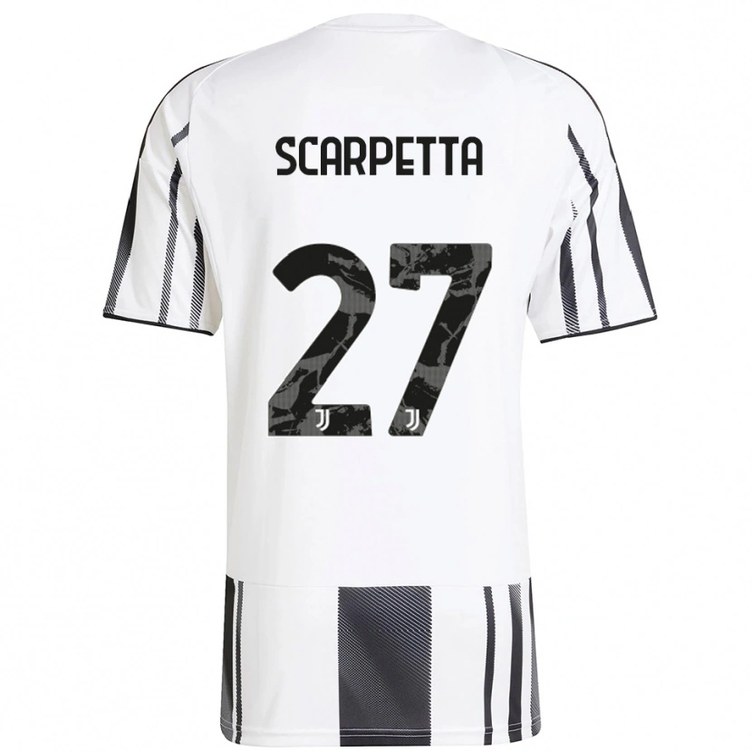 Danxen Barn Jacopo Scarpetta #27 Vit Svart Hemmatröja Matchtröjor 2025/26 Tröjor T-Tröja