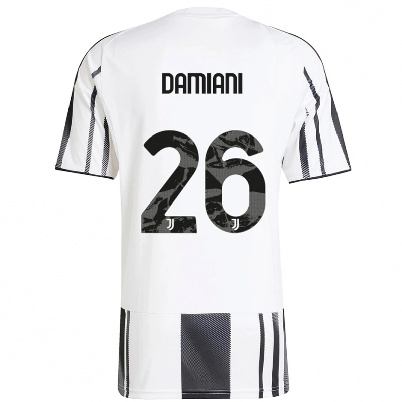 Danxen Barn Samuele Damiani #26 Vit Svart Hemmatröja Matchtröjor 2025/26 Tröjor T-Tröja