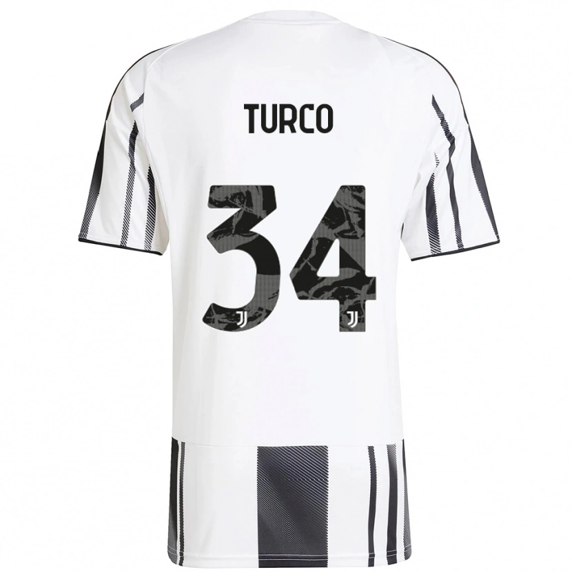 Danxen Barn Stefano Turco #34 Vit Svart Hemmatröja Matchtröjor 2025/26 Tröjor T-Tröja