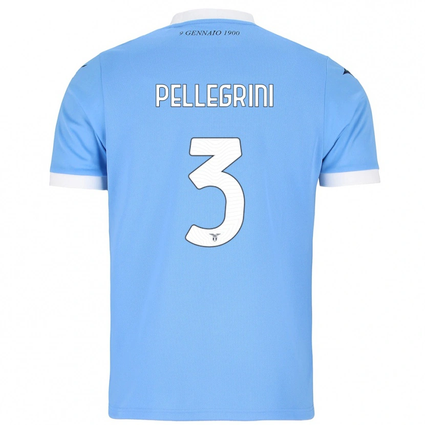 Danxen Barn Luca Pellegrini #3 Himmelsblå Vit Hemmatröja Matchtröjor 2025/26 Tröjor T-Tröja