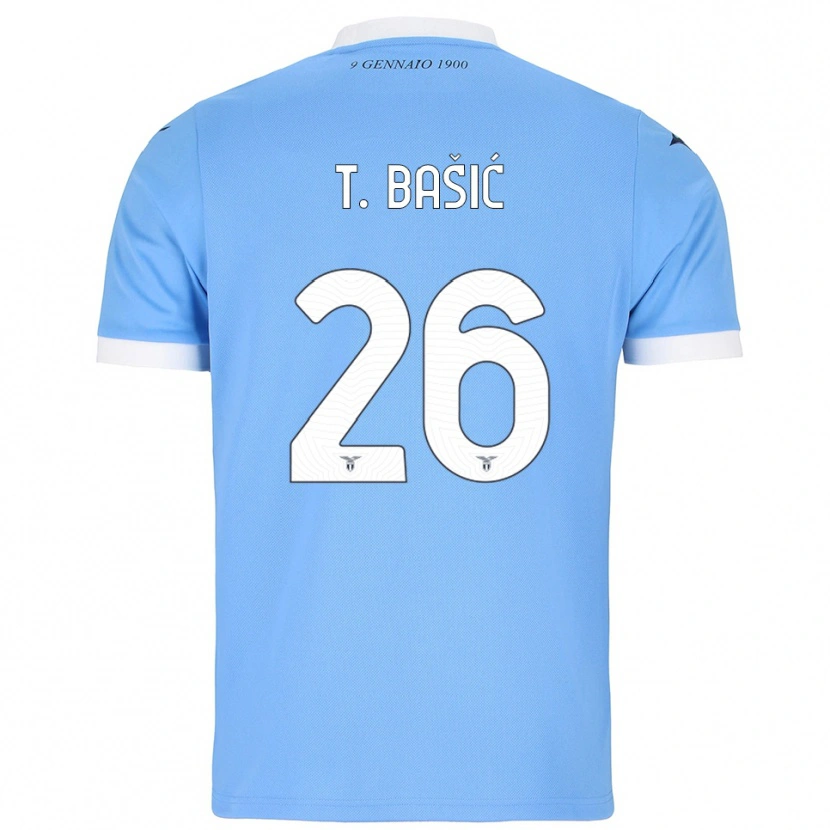 Danxen Barn Toma Bašić #26 Himmelsblå Vit Hemmatröja Matchtröjor 2025/26 Tröjor T-Tröja