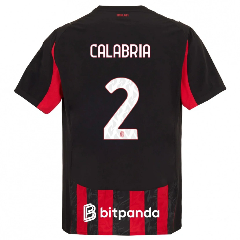 Danxen Barn Davide Calabria #2 Röd Svart Hemmatröja Matchtröjor 2025/26 Tröjor T-Tröja