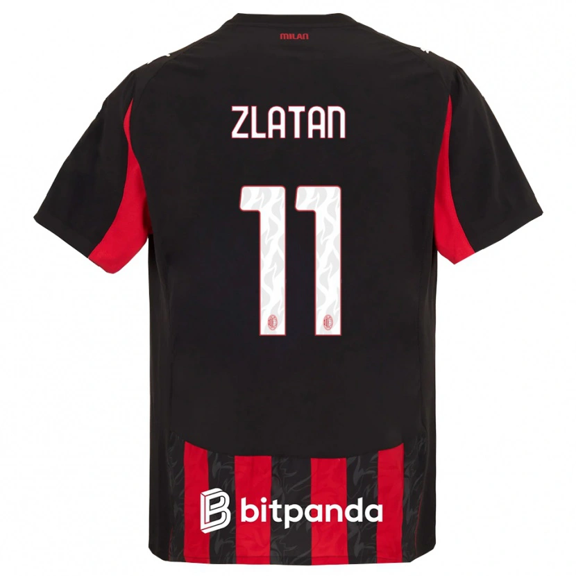 Danxen Barn Zlatan Ibrahimovic #11 Röd Svart Hemmatröja Matchtröjor 2025/26 Tröjor T-Tröja