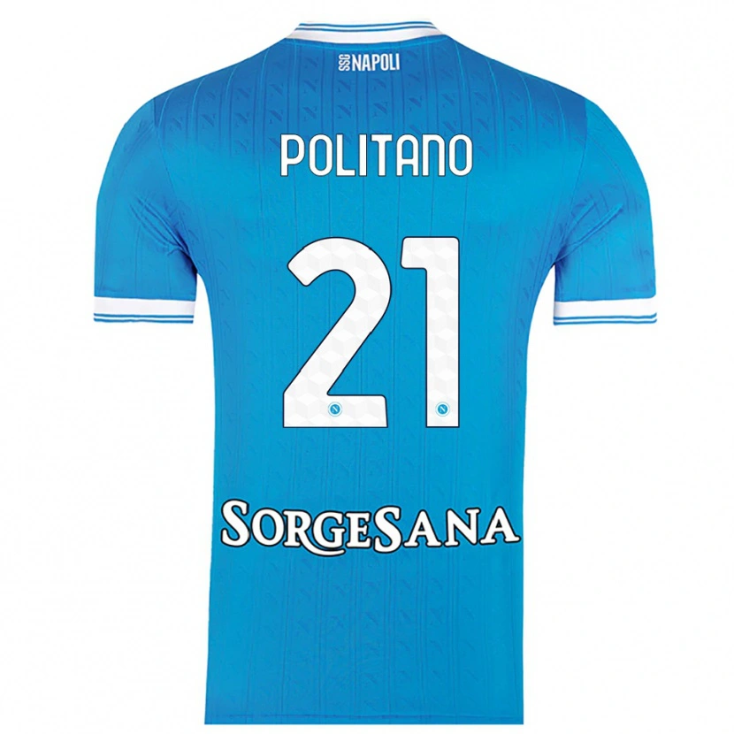 Danxen Barn Matteo Politano #21 Himmelsblå Vit Hemmatröja Matchtröjor 2025/26 Tröjor T-Tröja