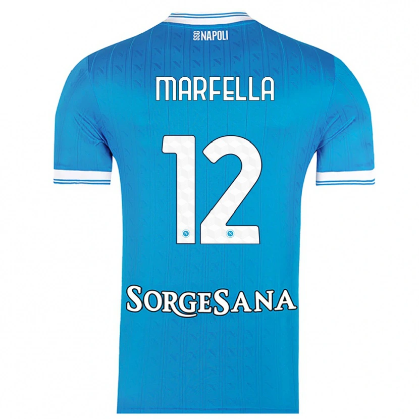Danxen Barn Davide Marfella #12 Himmelsblå Vit Hemmatröja Matchtröjor 2025/26 Tröjor T-Tröja