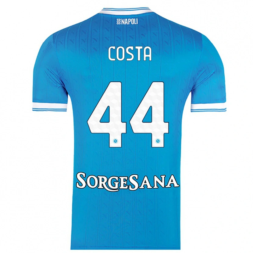 Danxen Barn Filippo Costa #44 Himmelsblå Vit Hemmatröja Matchtröjor 2025/26 Tröjor T-Tröja
