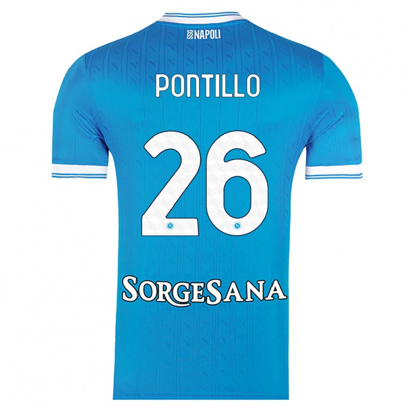 Danxen Barn Pasquale Pontillo #26 Himmelsblå Vit Hemmatröja Matchtröjor 2025/26 Tröjor T-Tröja