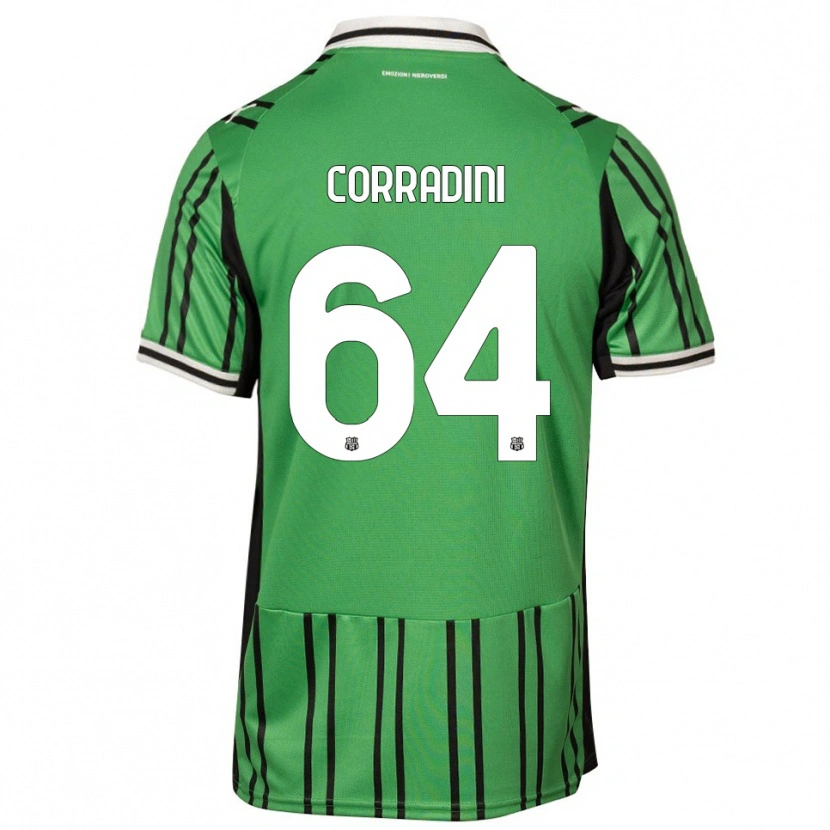 Danxen Barn Francesco Corradini #64 Grön Svart Hemmatröja Matchtröjor 2025/26 Tröjor T-Tröja
