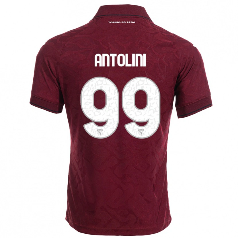 Danxen Barn Jacopo Antolini #99 Vinröd Vit Hemmatröja Matchtröjor 2025/26 Tröjor T-Tröja