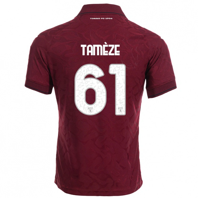Danxen Barn Adrien Tamèze #61 Vinröd Vit Hemmatröja Matchtröjor 2025/26 Tröjor T-Tröja