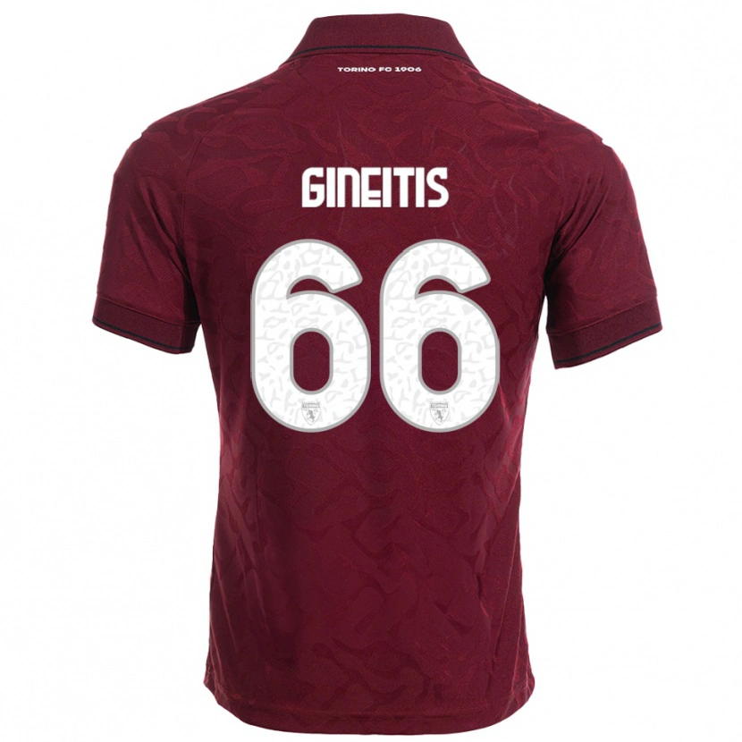 Danxen Barn Gvidas Gineitis #66 Vinröd Vit Hemmatröja Matchtröjor 2025/26 Tröjor T-Tröja