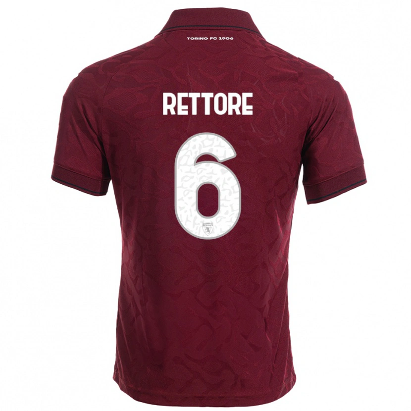 Danxen Barn Mirko Rettore #6 Vinröd Vit Hemmatröja Matchtröjor 2025/26 Tröjor T-Tröja
