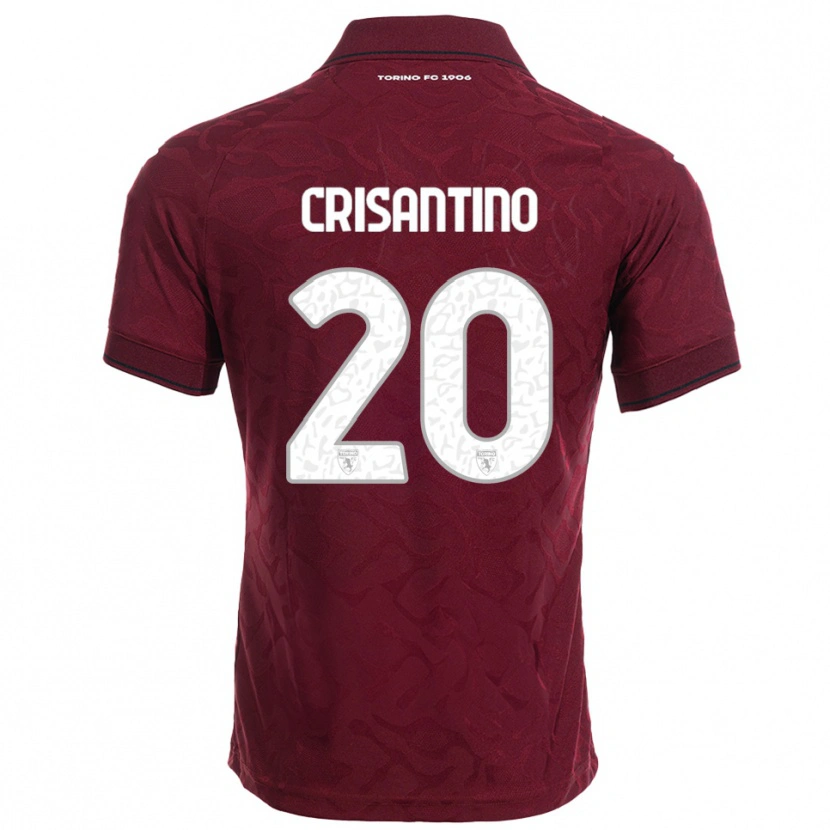 Danxen Barn Giulia Crisantino #20 Vinröd Vit Hemmatröja Matchtröjor 2025/26 Tröjor T-Tröja