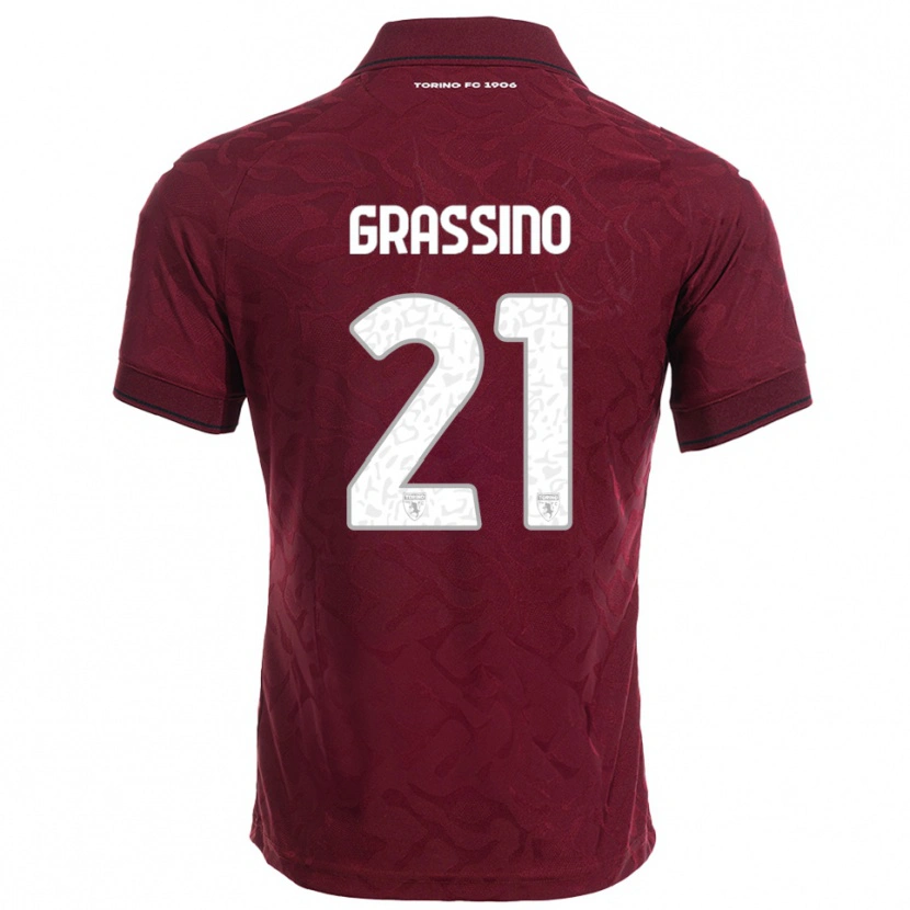 Danxen Barn Giulia Grassino #21 Vinröd Vit Hemmatröja Matchtröjor 2025/26 Tröjor T-Tröja