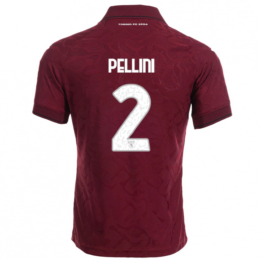 Danxen Barn Mattia Pellini #2 Vinröd Vit Hemmatröja Matchtröjor 2025/26 Tröjor T-Tröja