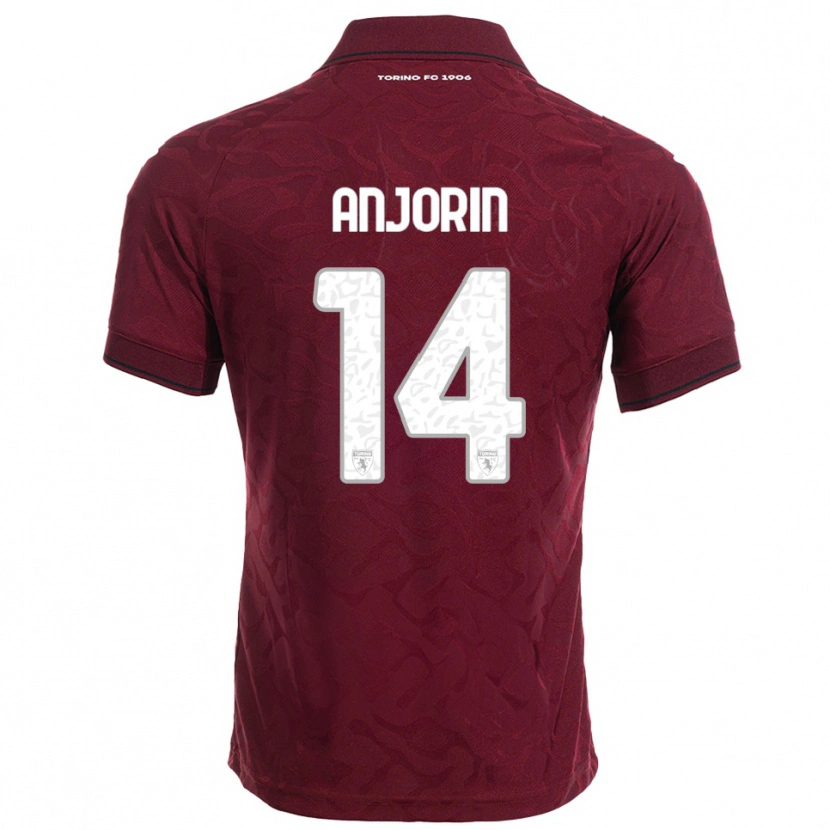 Danxen Barn Tino Anjorin #14 Vinröd Vit Hemmatröja Matchtröjor 2025/26 Tröjor T-Tröja