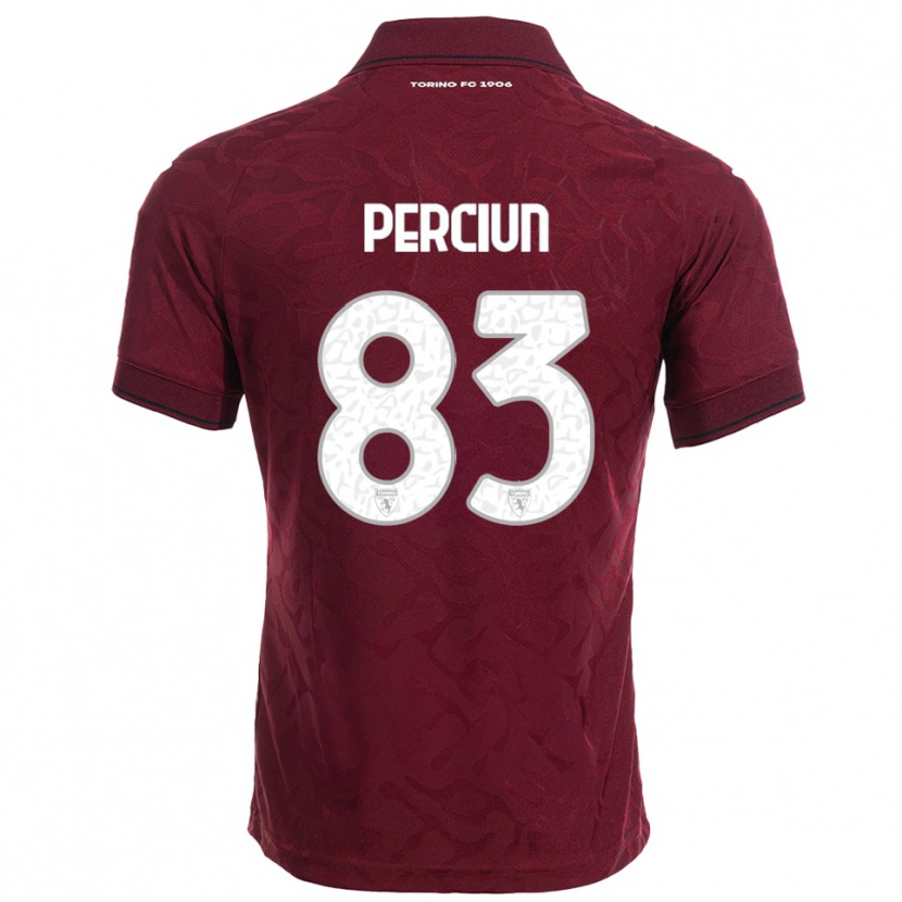 Danxen Barn Sergiu Perciun #83 Vinröd Vit Hemmatröja Matchtröjor 2025/26 Tröjor T-Tröja