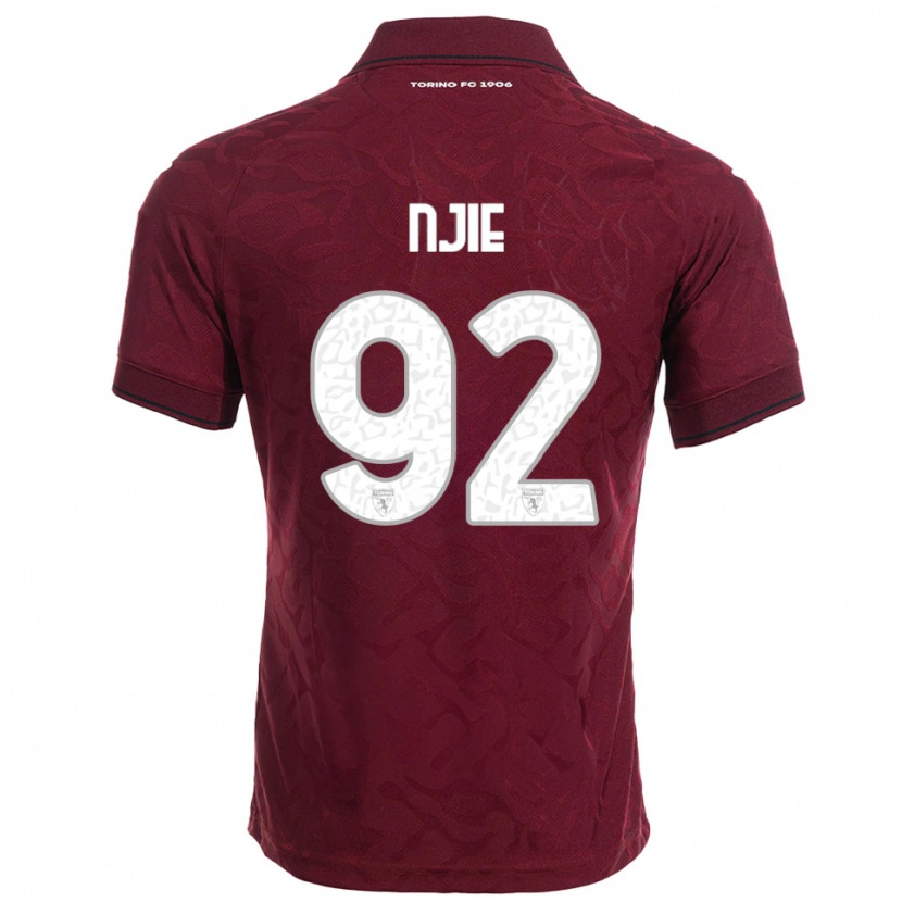 Danxen Barn Alieu Njie #92 Vinröd Vit Hemmatröja Matchtröjor 2025/26 Tröjor T-Tröja