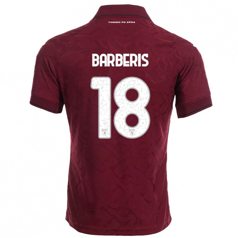Danxen Barn Laura Barberis #18 Vinröd Vit Hemmatröja Matchtröjor 2025/26 Tröjor T-Tröja