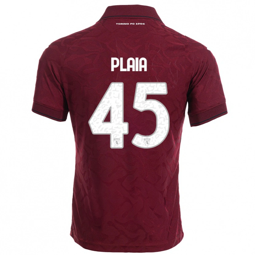 Danxen Barn Francesco Plaia #45 Vinröd Vit Hemmatröja Matchtröjor 2025/26 Tröjor T-Tröja