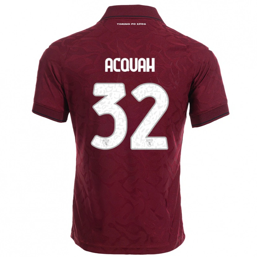 Danxen Barn Wisdom Acquah #32 Vinröd Vit Hemmatröja Matchtröjor 2025/26 Tröjor T-Tröja