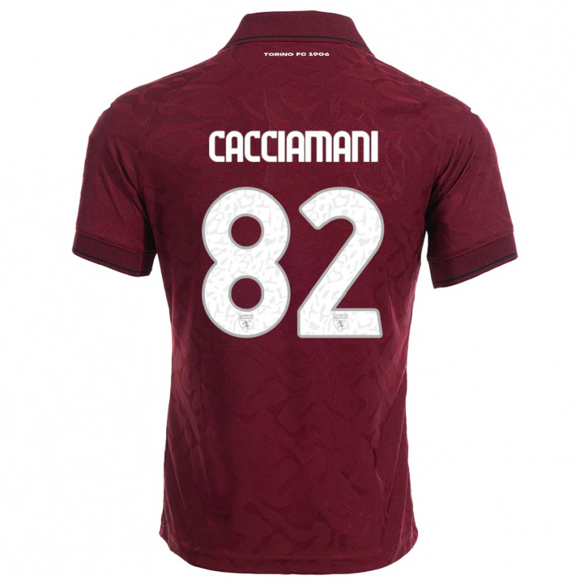 Danxen Barn Alessio Cacciamani #82 Vinröd Vit Hemmatröja Matchtröjor 2025/26 Tröjor T-Tröja