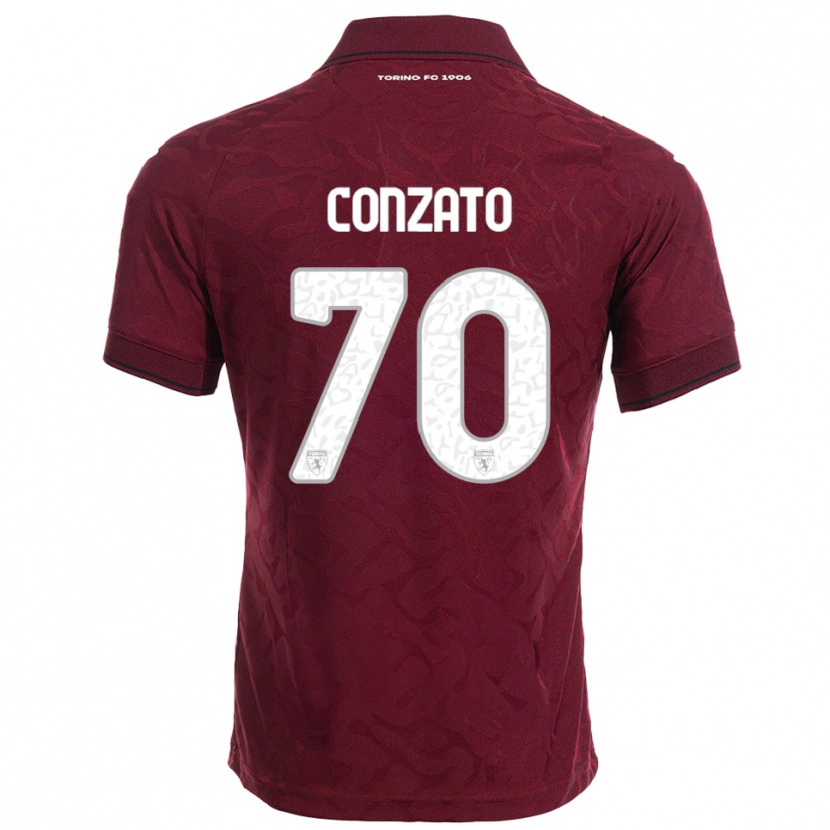 Danxen Barn Filippo Conzato #70 Vinröd Vit Hemmatröja Matchtröjor 2025/26 Tröjor T-Tröja