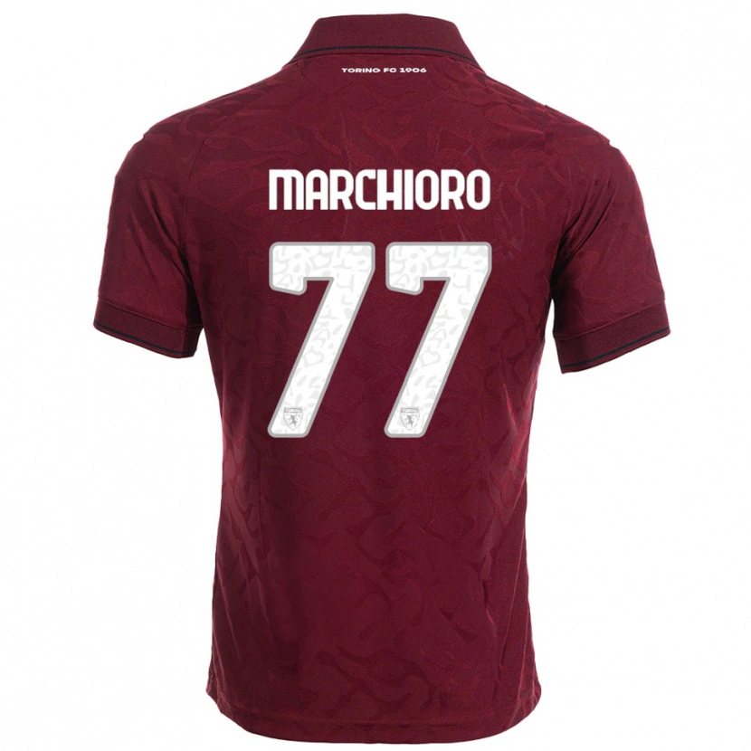 Danxen Barn Raffaele Marchioro #77 Vinröd Vit Hemmatröja Matchtröjor 2025/26 Tröjor T-Tröja