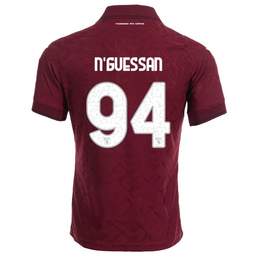 Danxen Barn Ange Caumenan N'guessan #94 Vinröd Vit Hemmatröja Matchtröjor 2025/26 Tröjor T-Tröja