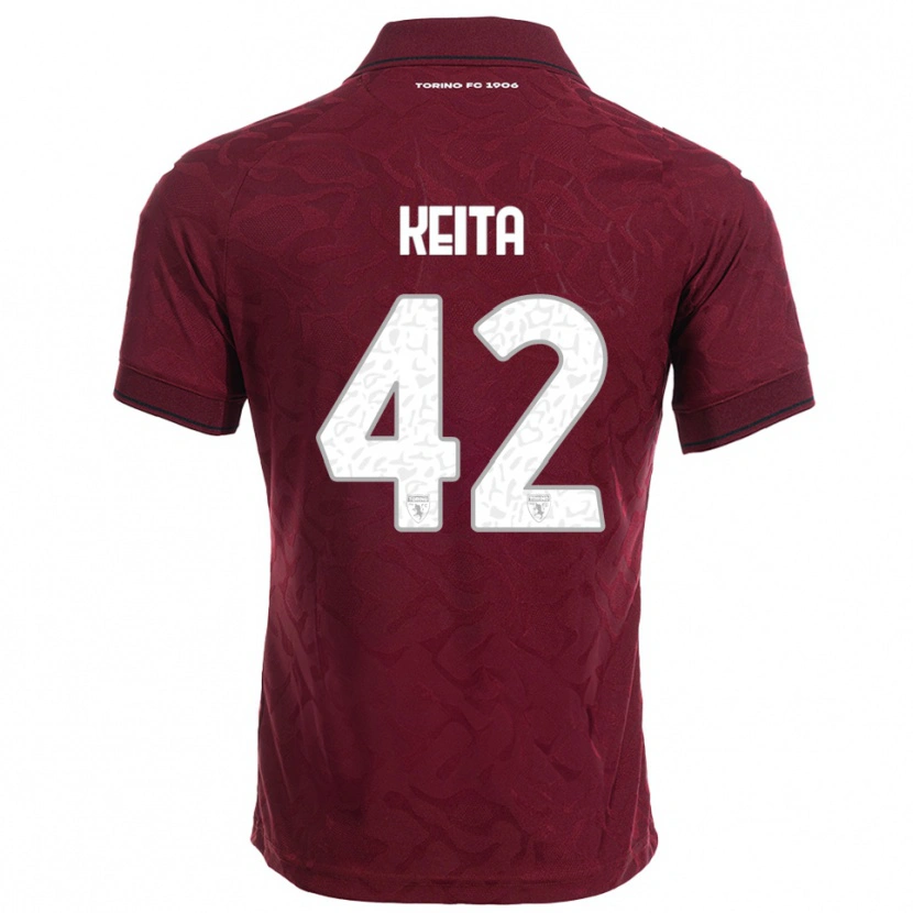 Danxen Barn Karamoko Keita #42 Vinröd Vit Hemmatröja Matchtröjor 2025/26 Tröjor T-Tröja