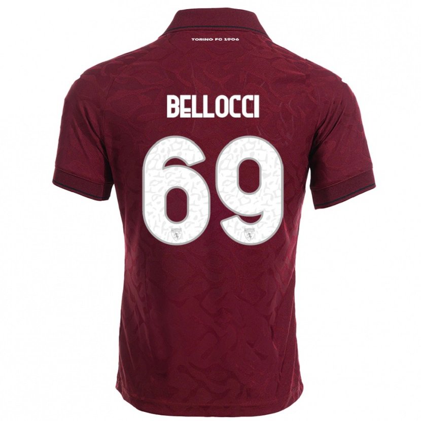 Danxen Barn Andrea Bellocci #69 Vinröd Vit Hemmatröja Matchtröjor 2025/26 Tröjor T-Tröja