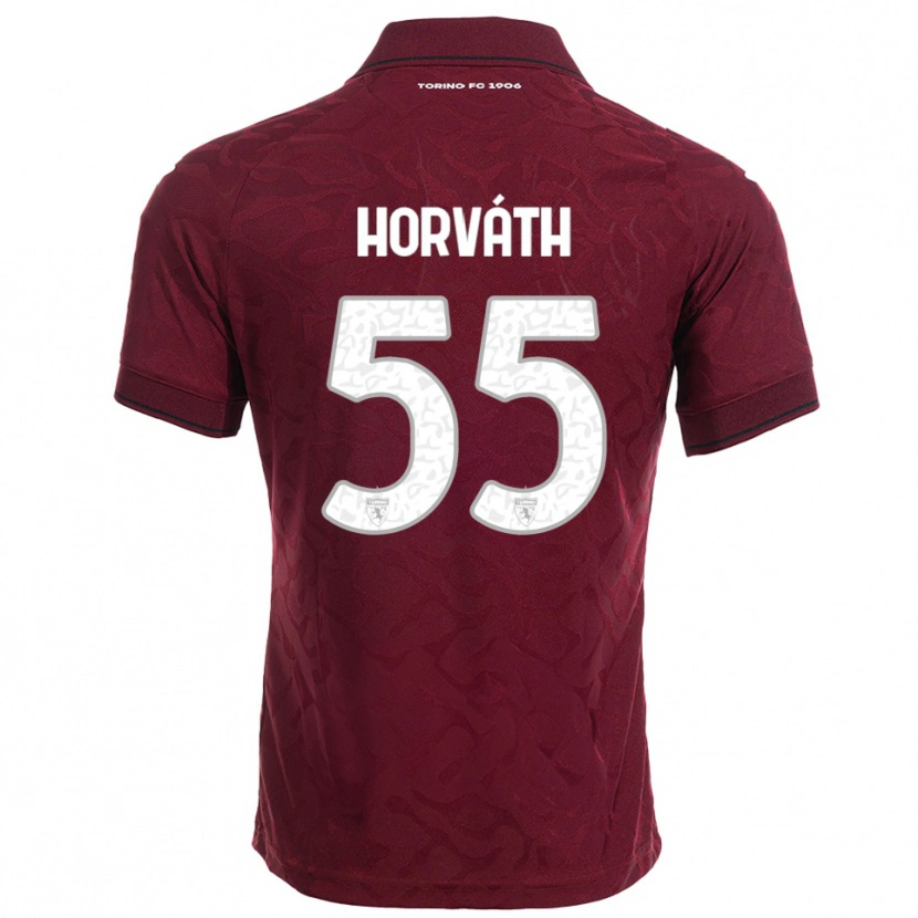 Danxen Barn Krisztofer Horváth #55 Vinröd Vit Hemmatröja Matchtröjor 2025/26 Tröjor T-Tröja
