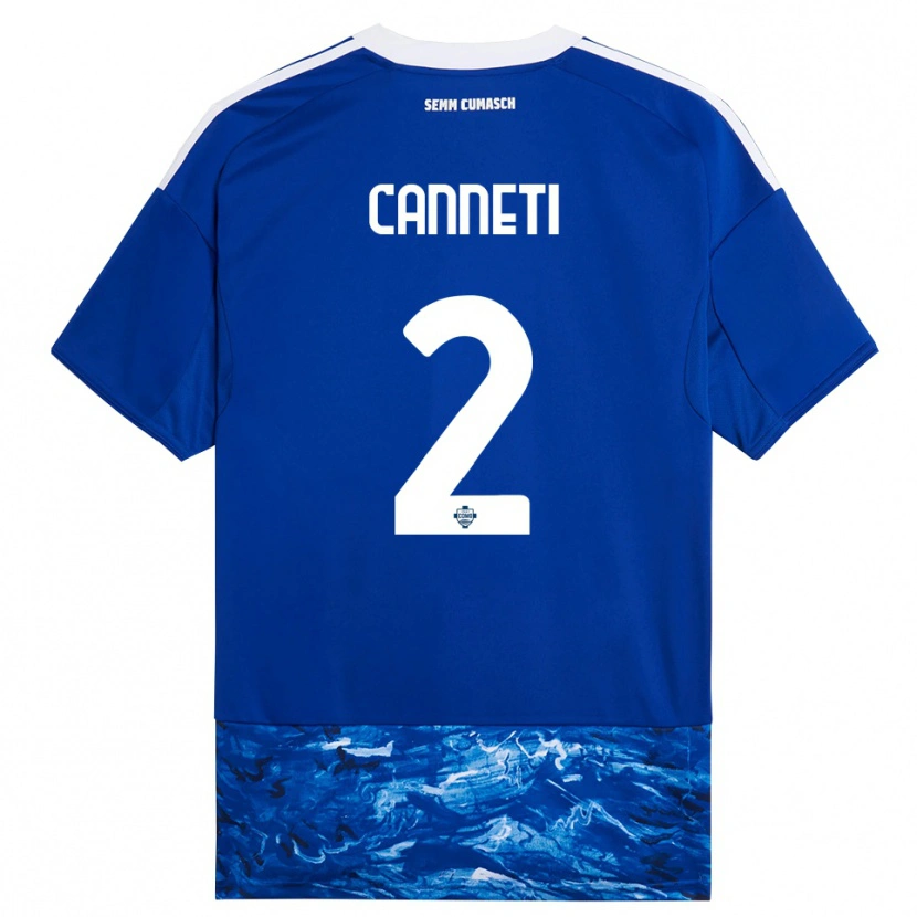 Danxen Barn Jacopo Canneti #2 Blå Vit Hemmatröja Matchtröjor 2025/26 Tröjor T-Tröja