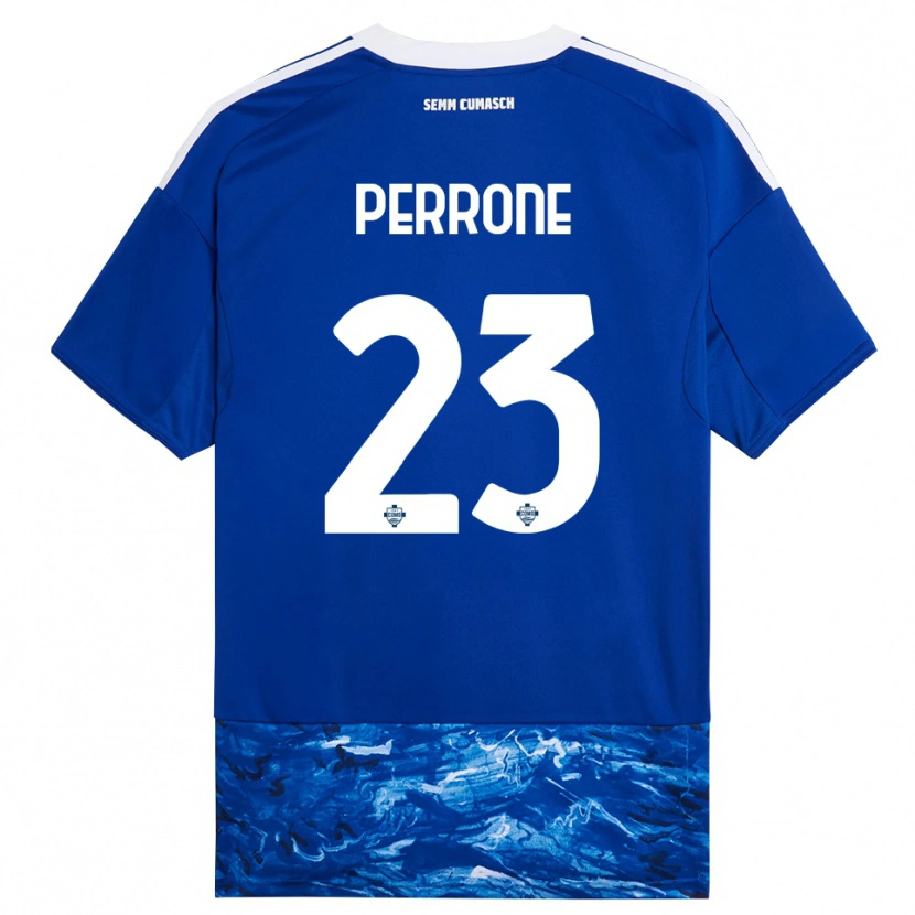Danxen Barn Máximo Perrone #23 Blå Vit Hemmatröja Matchtröjor 2025/26 Tröjor T-Tröja