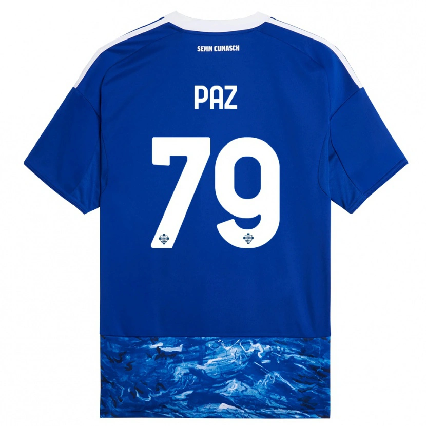 Danxen Barn Nico Paz #79 Blå Vit Hemmatröja Matchtröjor 2025/26 Tröjor T-Tröja
