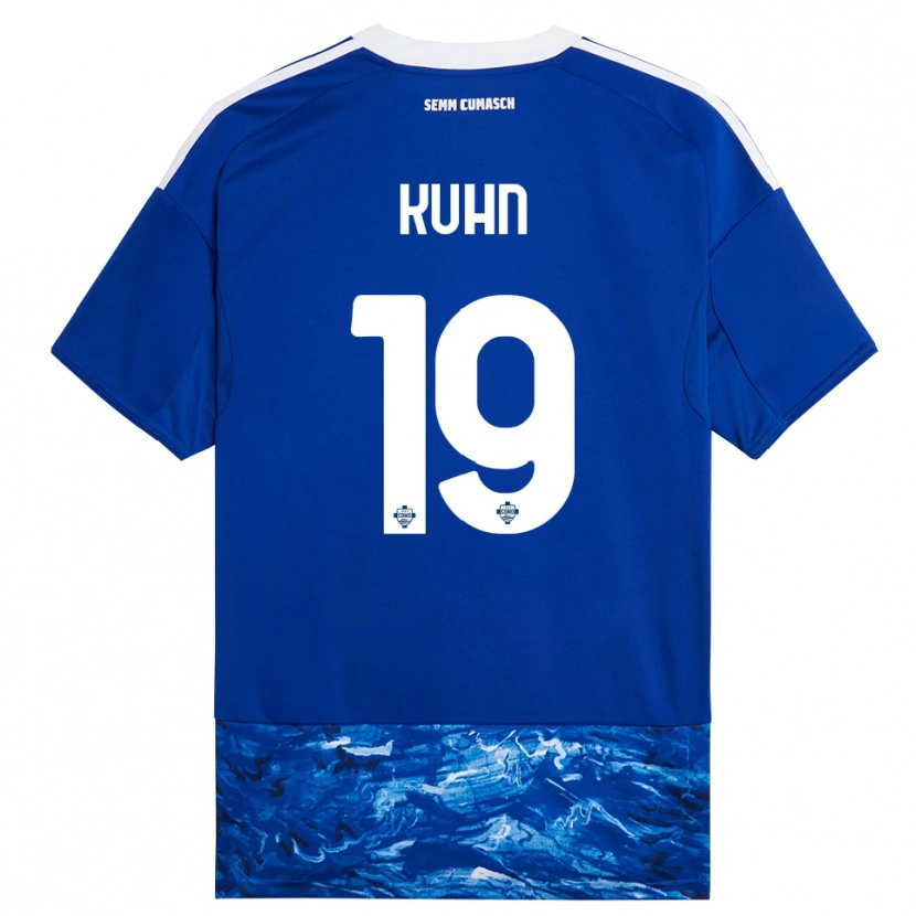 Danxen Barn Nicolas Kühn #19 Blå Vit Hemmatröja Matchtröjor 2025/26 Tröjor T-Tröja