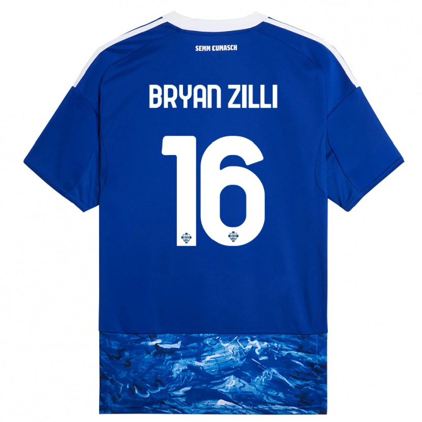 Danxen Barn Rocco Bryan Zilli #16 Blå Vit Hemmatröja Matchtröjor 2025/26 Tröjor T-Tröja