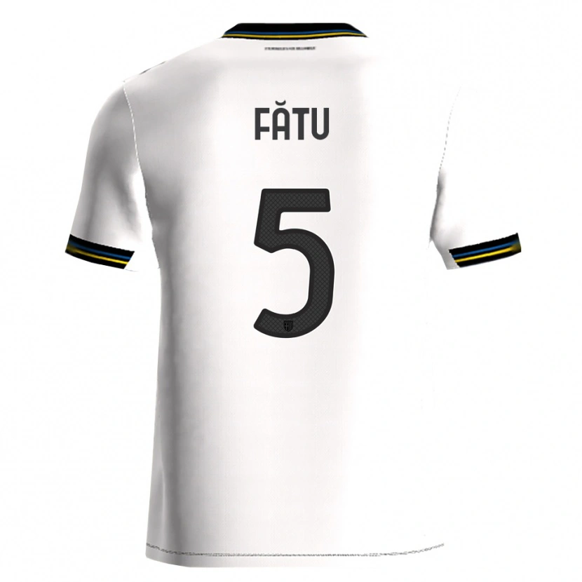 Danxen Barn Rareș Fătu #5 Vit Svart Hemmatröja Matchtröjor 2025/26 Tröjor T-Tröja