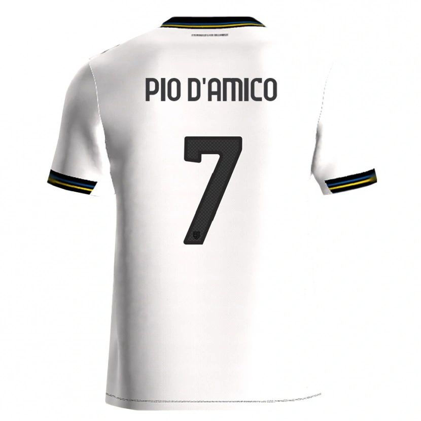 Danxen Barn Dario Pio D'amico #7 Vit Svart Hemmatröja Matchtröjor 2025/26 Tröjor T-Tröja