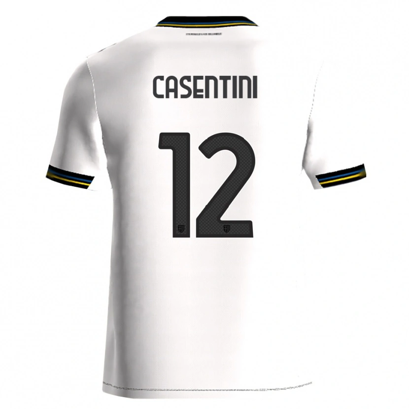 Danxen Barn Gabriele Casentini #12 Vit Svart Hemmatröja Matchtröjor 2025/26 Tröjor T-Tröja
