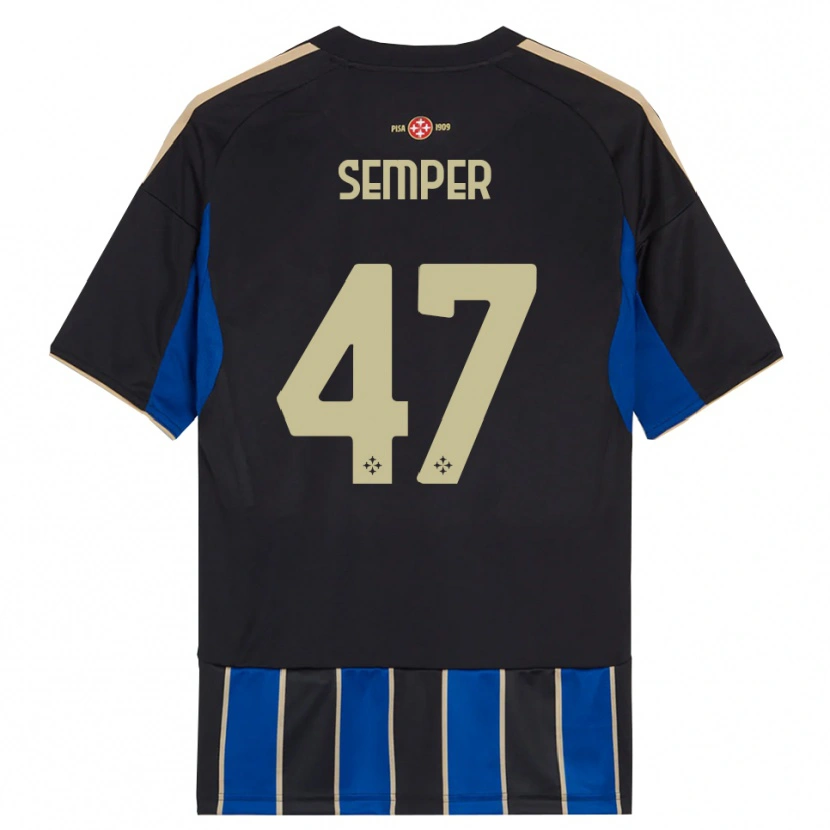 Danxen Barn Adrian Semper #47 Svart Blå Hemmatröja Matchtröjor 2025/26 Tröjor T-Tröja