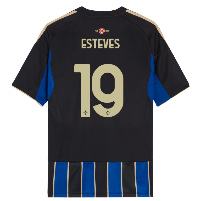 Danxen Barn Tomás Esteves #19 Svart Blå Hemmatröja Matchtröjor 2025/26 Tröjor T-Tröja