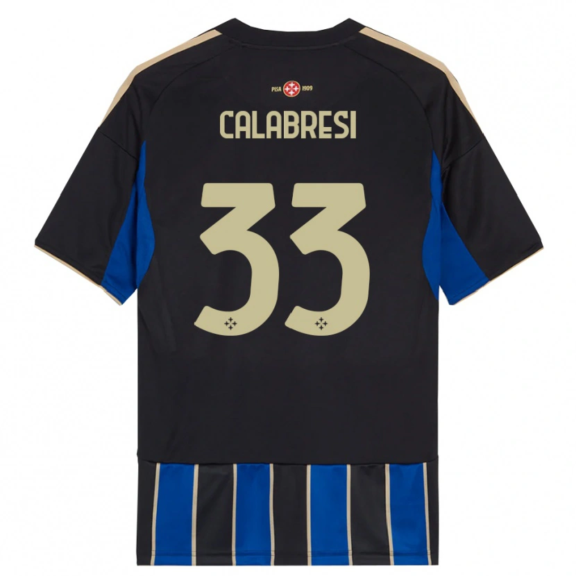 Danxen Barn Arturo Calabresi #33 Svart Blå Hemmatröja Matchtröjor 2025/26 Tröjor T-Tröja