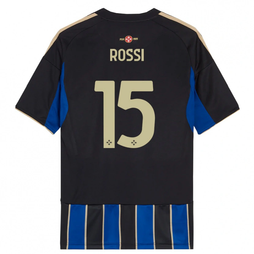 Danxen Barn Jacopo Rossi #15 Svart Blå Hemmatröja Matchtröjor 2025/26 Tröjor T-Tröja