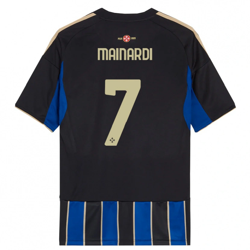 Danxen Barn Gianmarco Mainardi #7 Svart Blå Hemmatröja Matchtröjor 2025/26 Tröjor T-Tröja
