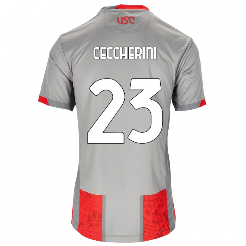 Danxen Barn Federico Ceccherini #23 Röd Grå Hemmatröja Matchtröjor 2025/26 Tröjor T-Tröja