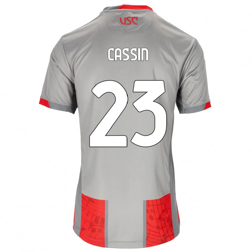 Danxen Barn Marco Cassin #23 Röd Grå Hemmatröja Matchtröjor 2025/26 Tröjor T-Tröja