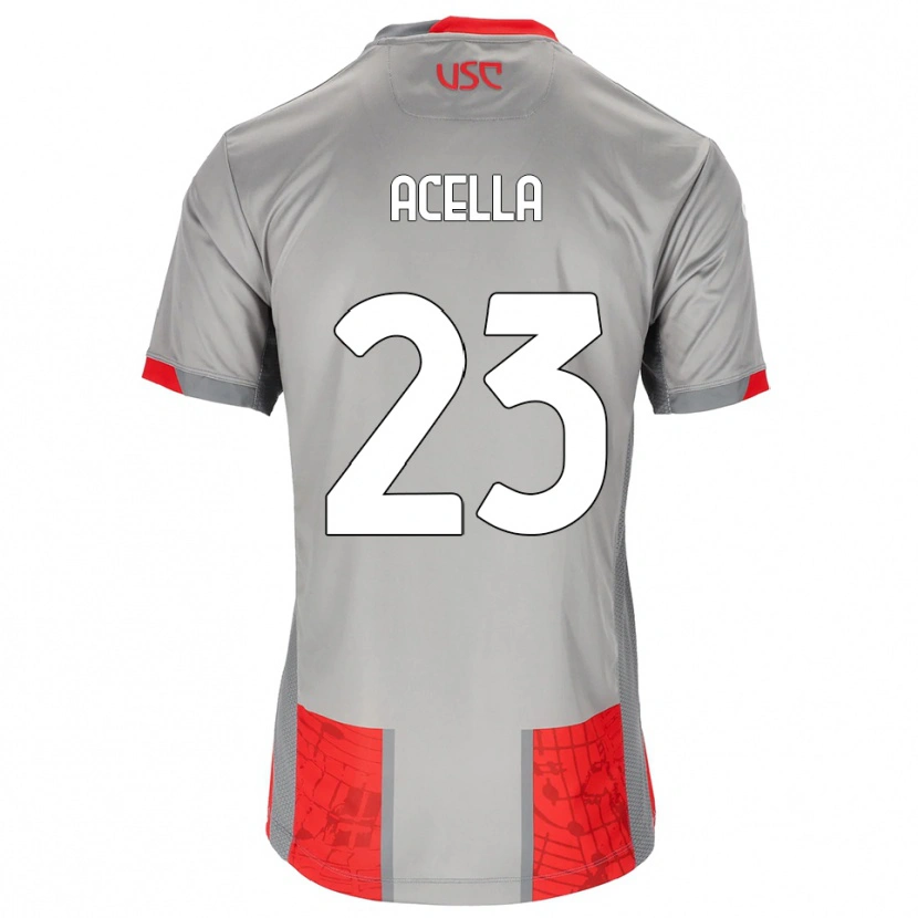 Danxen Barn Christian Acella #23 Röd Grå Hemmatröja Matchtröjor 2025/26 Tröjor T-Tröja