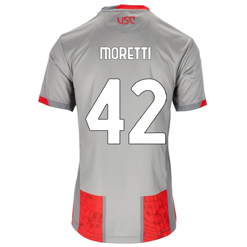 Danxen Barn Lorenzo Moretti #42 Röd Grå Hemmatröja Matchtröjor 2025/26 Tröjor T-Tröja