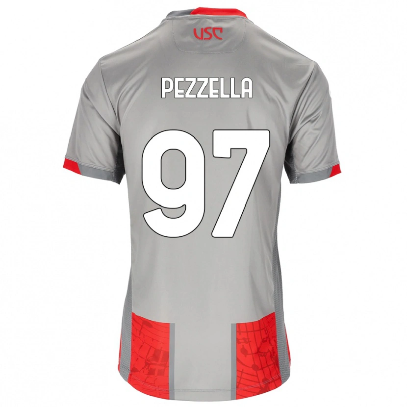 Danxen Barn Giuseppe Pezzella #97 Röd Grå Hemmatröja Matchtröjor 2025/26 Tröjor T-Tröja